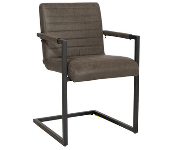 Bronx71 Stuhl Eco-Leder Block mit Armlehne anthrazit