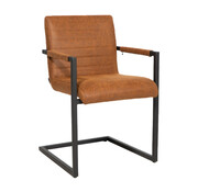 Bronx71 Stuhl Eco-Leder Block mit Armlehne cognac
