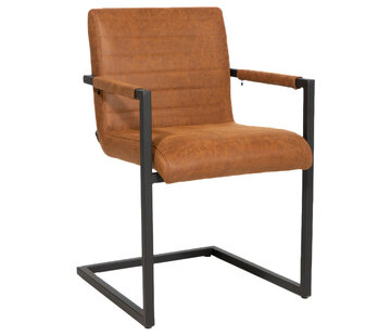 Bronx71 Stuhl Eco-Leder Block mit Armlehne cognac