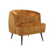 Bronx71 Samt Sessel Billy modern ockergelb/cognac