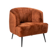 Bronx71 Samt Sessel Billy modern kupfer