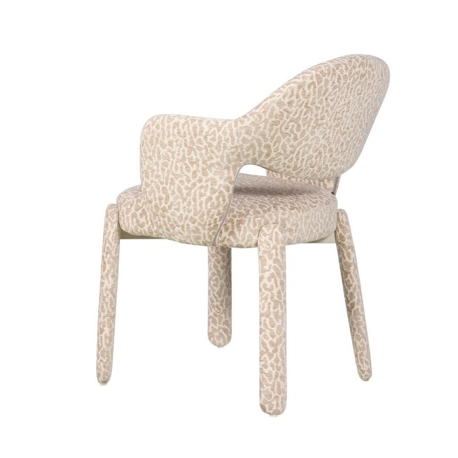 Stuhl Leo taupe Leo-Print