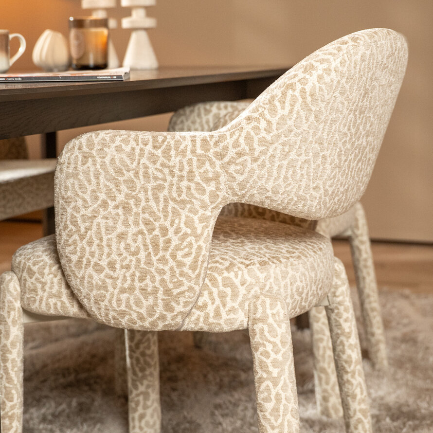 Stuhl Leo taupe Leo-Print