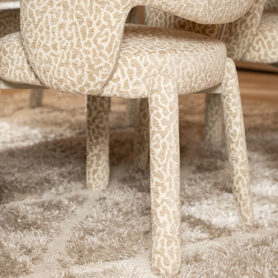 Stuhl Leo taupe Leo-Print