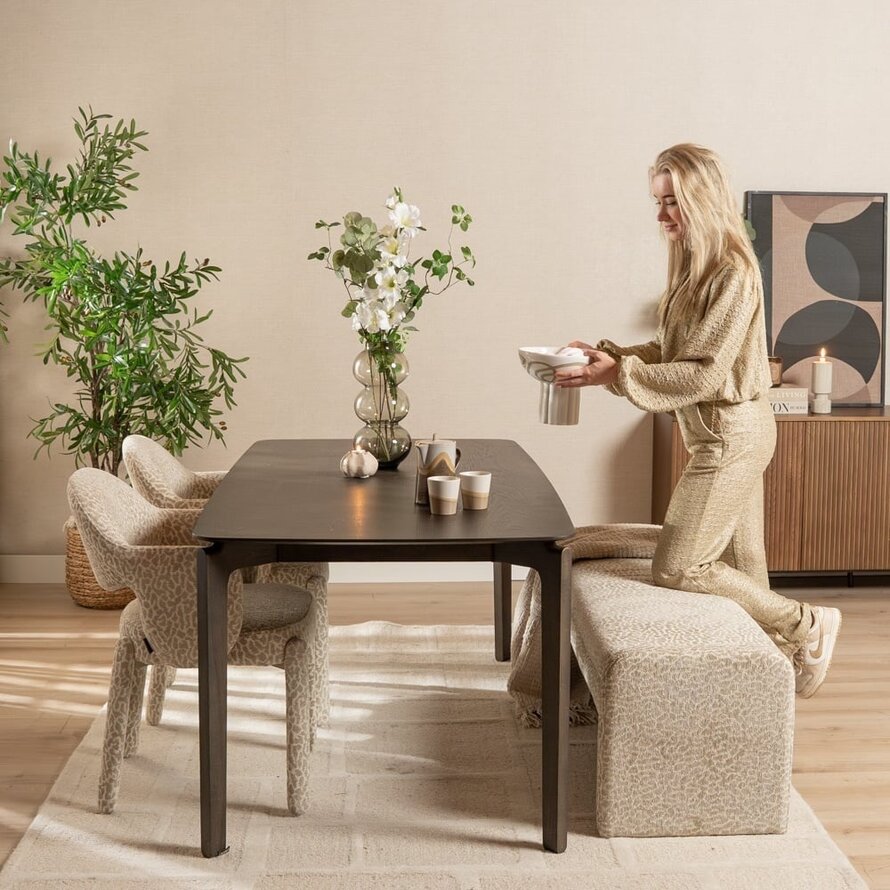 Esszimmerbank Lux taupe Leo-print 160 cm
