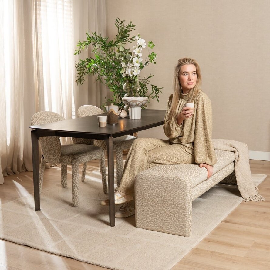 Esszimmerbank Lux taupe Leo-print 160 cm