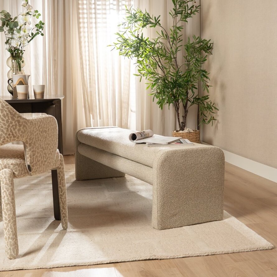 Esszimmerbank Neil Bouclé taupe 160 cm