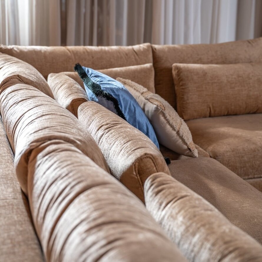 Ecksofa Kyle chenille peach rechts
