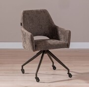 Bronx71 Stuhl mit Rollen Mexx Samt braun