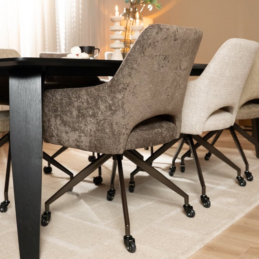 Stuhl mit Rollen Mexx Samt braun