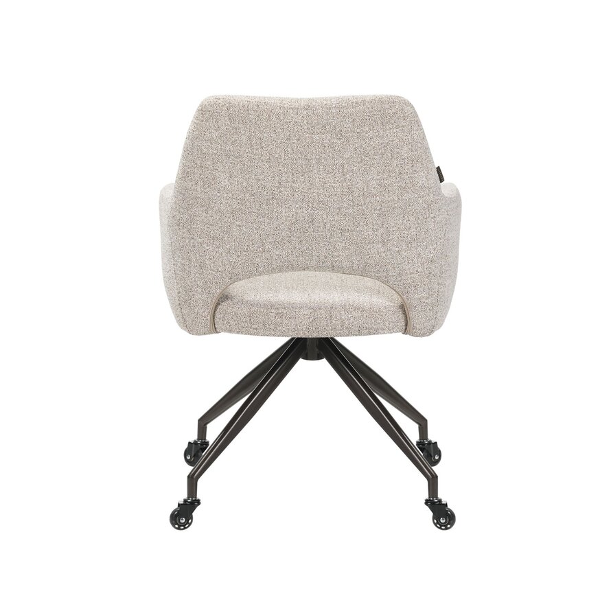 Stuhl Mexx mit Rollen melierter Stoff Off white/Braun