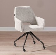 Bronx71 Stuhl Mexx mit Rollen melierter Stoff Off white/Braun