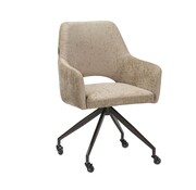 Bronx71 Stuhl mit Rollen Mexx Samt taupe