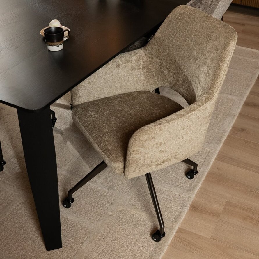 Stuhl mit Rollen Mexx Samt taupe
