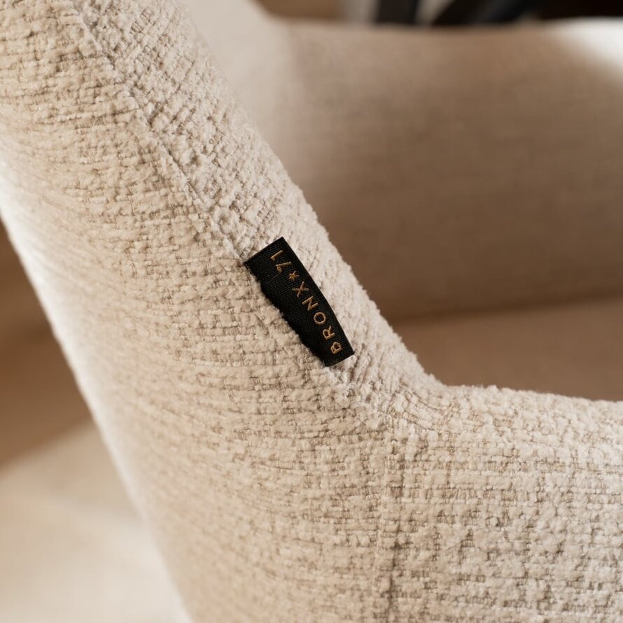 Stuhl mit Rollen Mona melierter Stoff beige