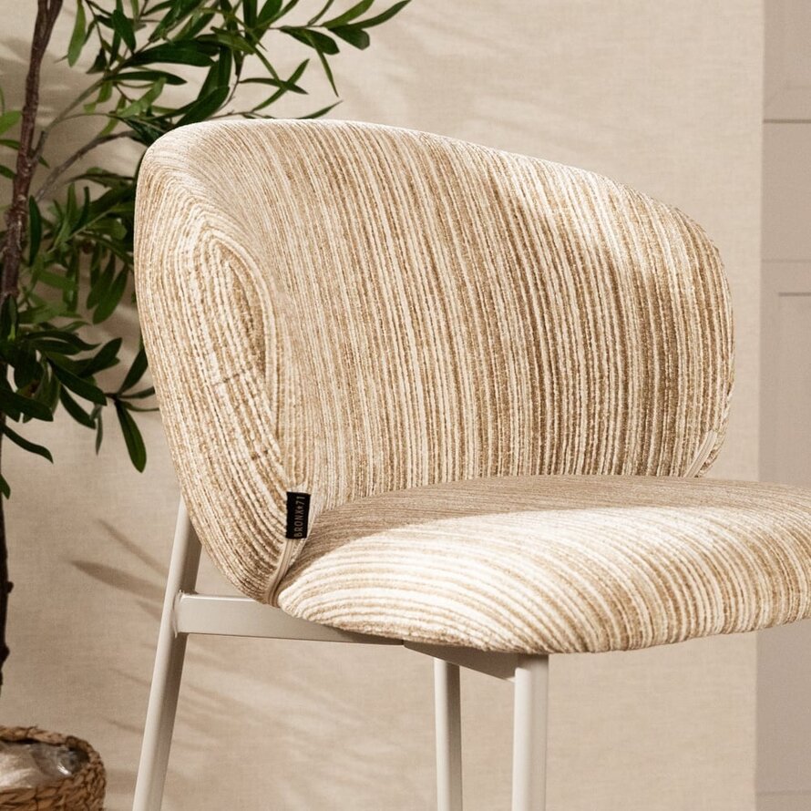 Barhocker Milo Chenille beige/taupe 70 cm