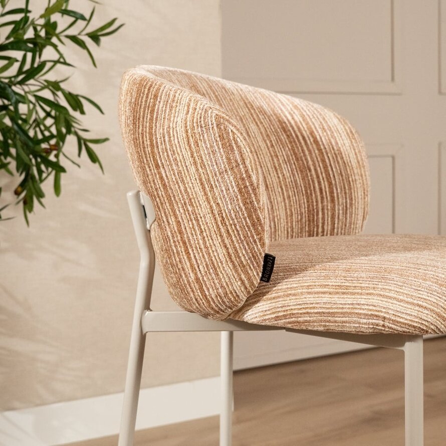 Barhocker Milo Chenille beige/pink 70 cm