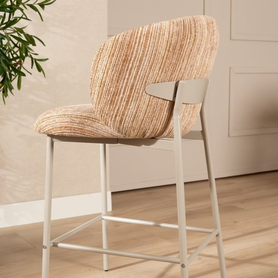 Barhocker Milo Chenille beige/pink 70 cm
