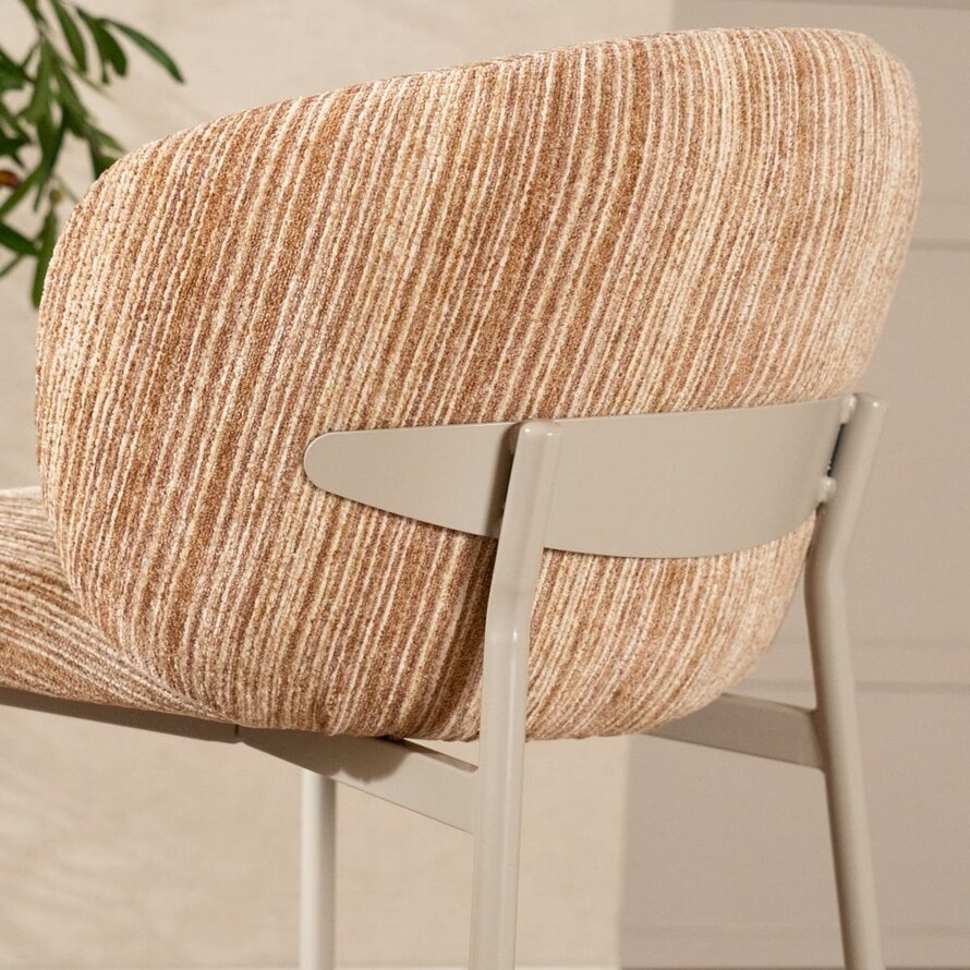 Barhocker Milo Chenille beige/pink 70 cm