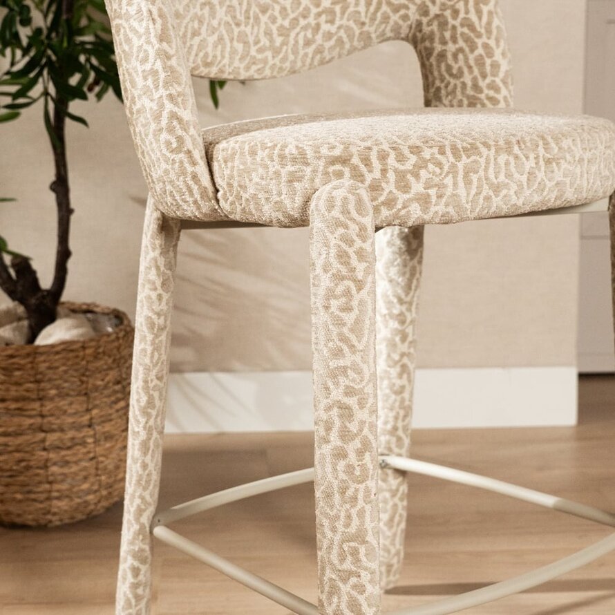 Barhocker Leo taupe Leo-Print 70 cm