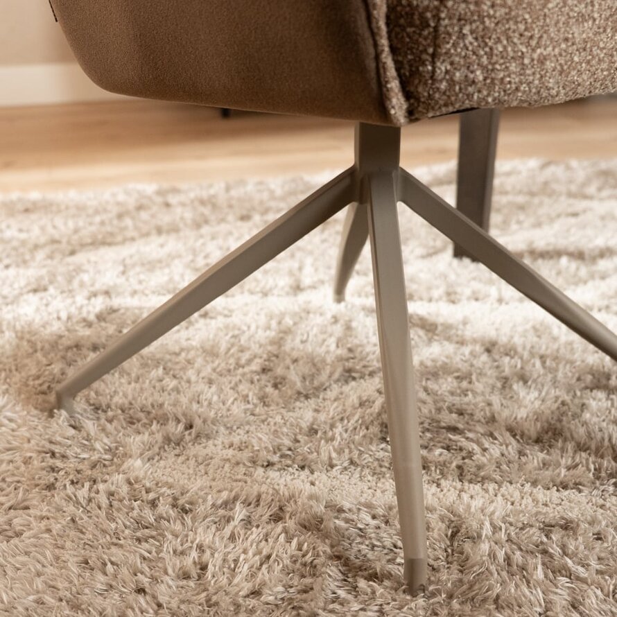 Stuhl Riley drehbar Bouclé braun