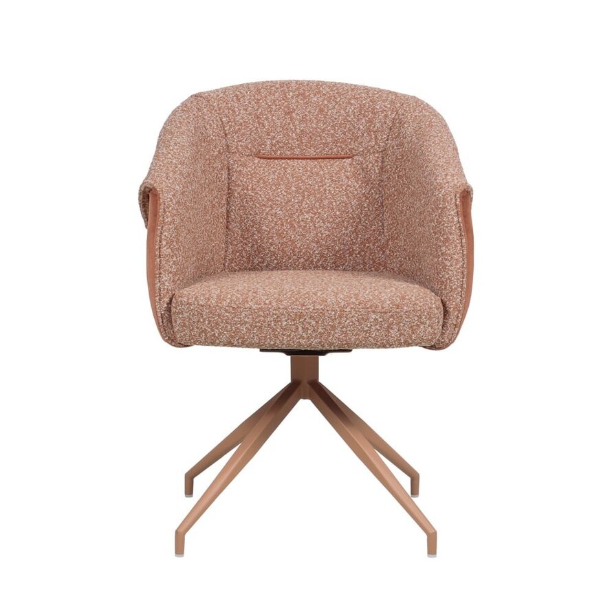 Stuhl Riley drehbar Bouclé terrakotta