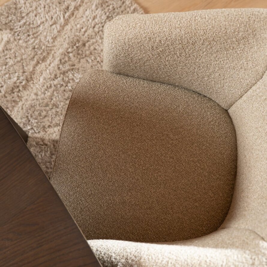 Stuhl Riley drehbar Bouclé taupe