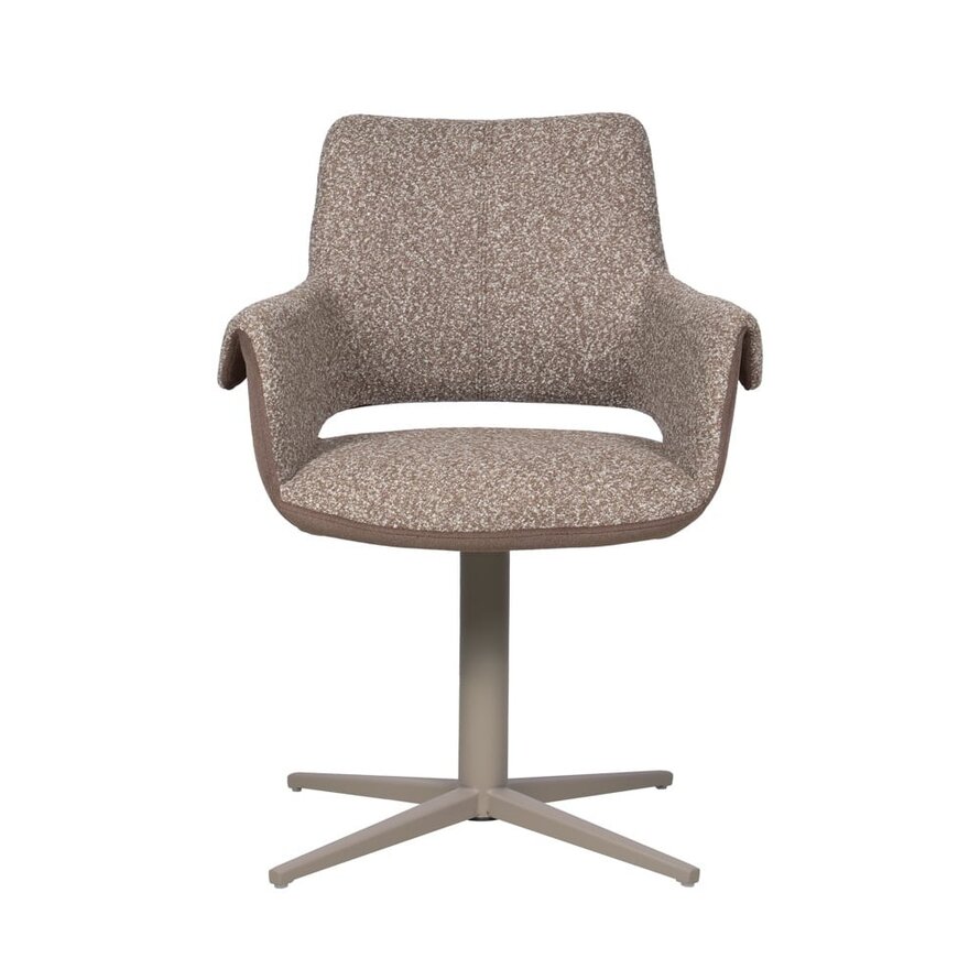 Stuhl Jules drehbar Bouclé braun