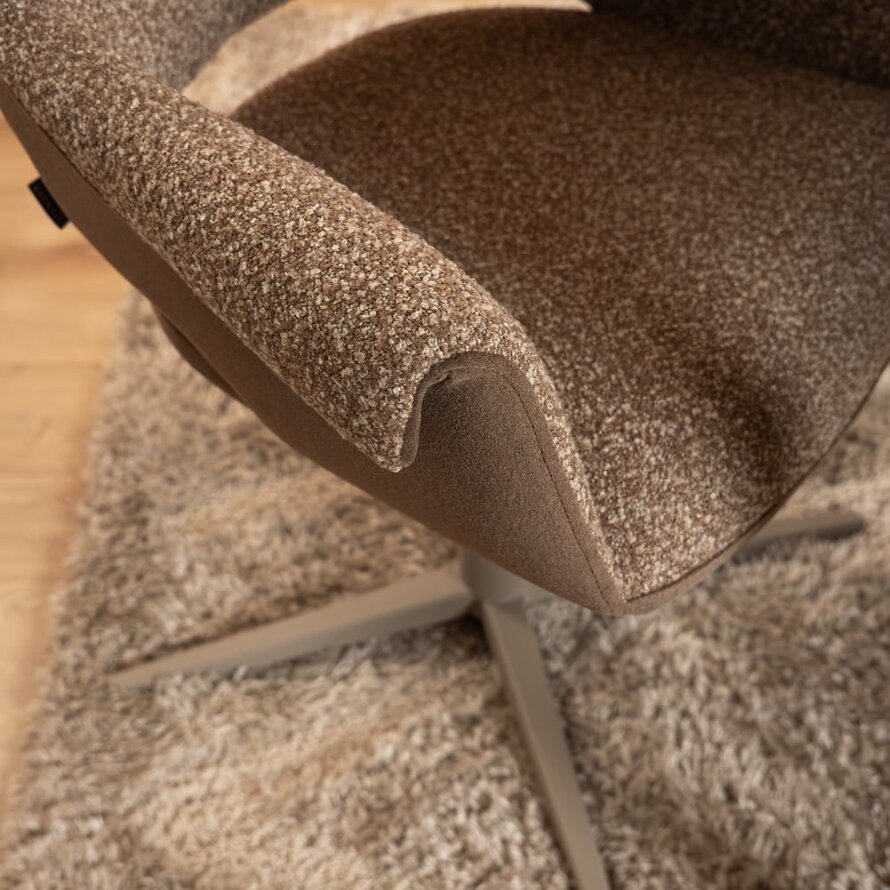 Stuhl Jules drehbar Bouclé braun