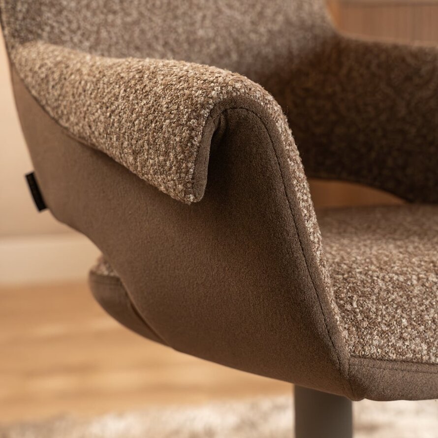 Stuhl Jules drehbar Bouclé braun