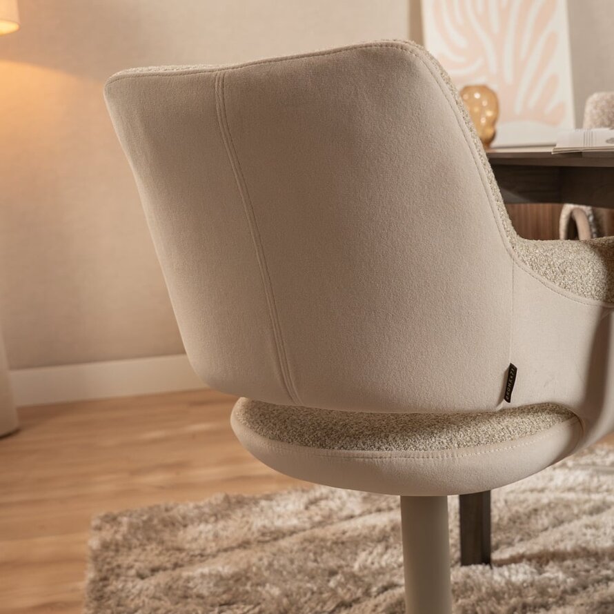 Stuhl Jules drehbar Bouclé taupe
