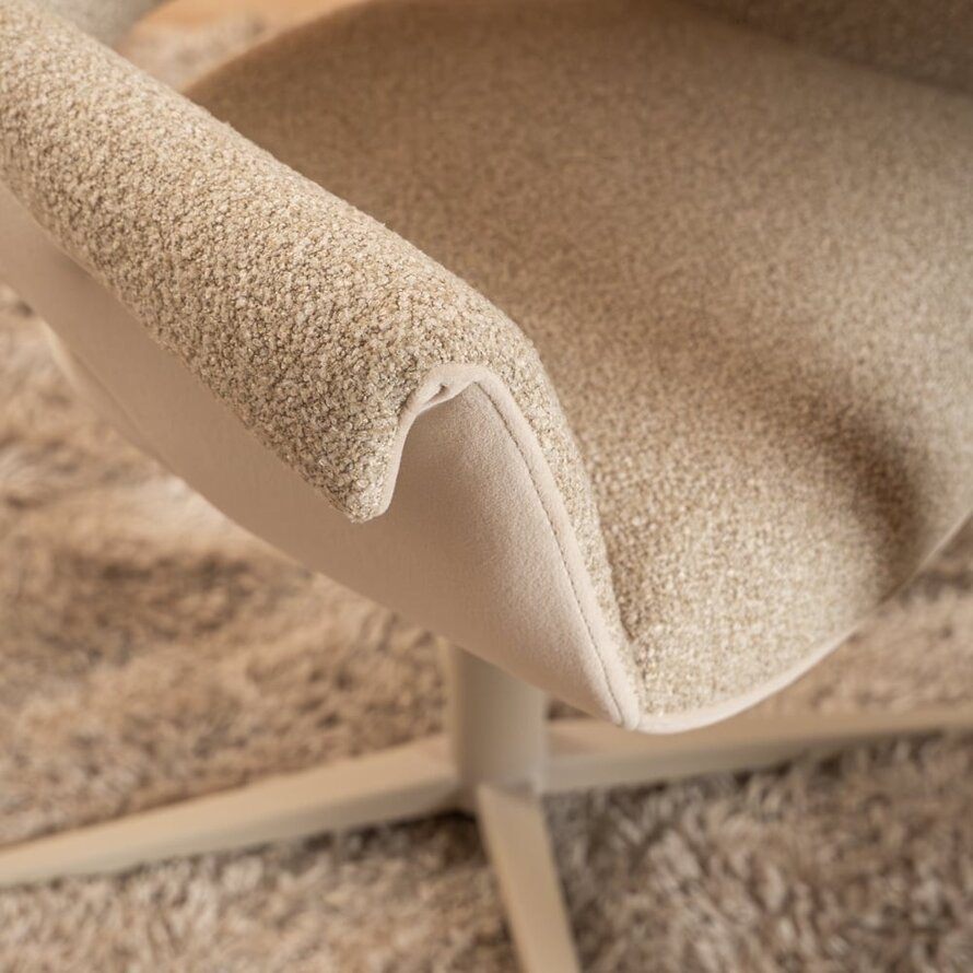Stuhl Jules drehbar Bouclé taupe