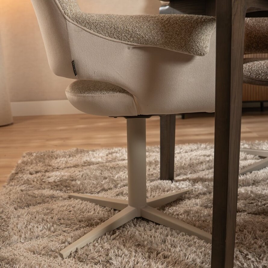 Stuhl Jules drehbar Bouclé taupe
