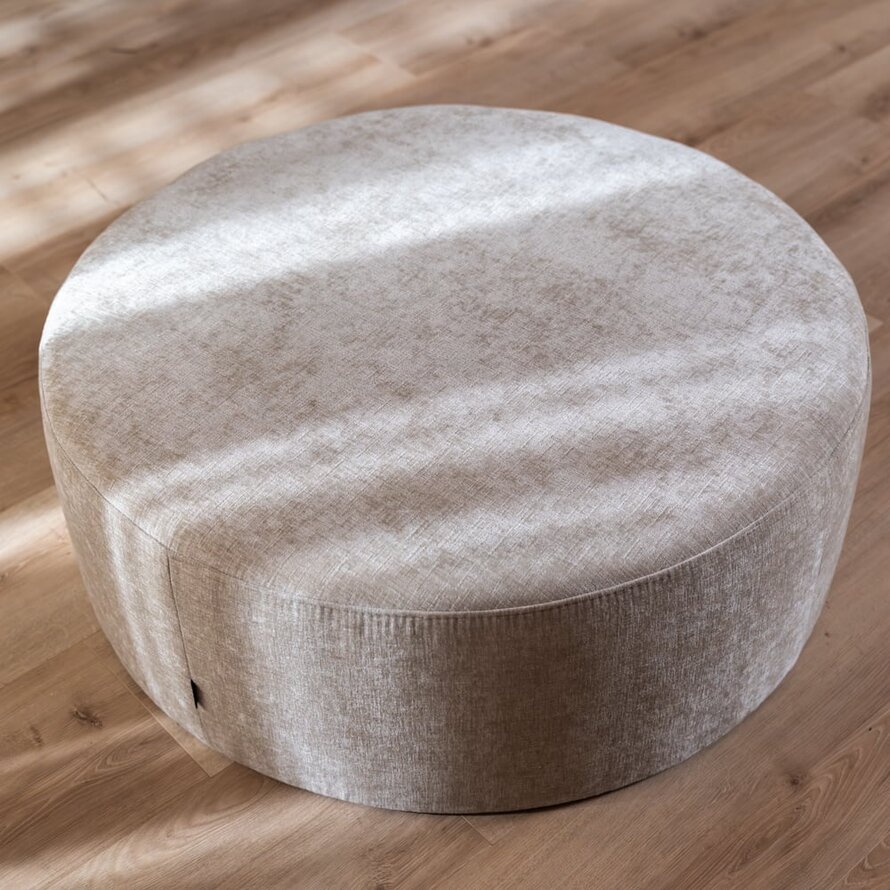 Hocker Elle rund Chenille sand ø100 cm