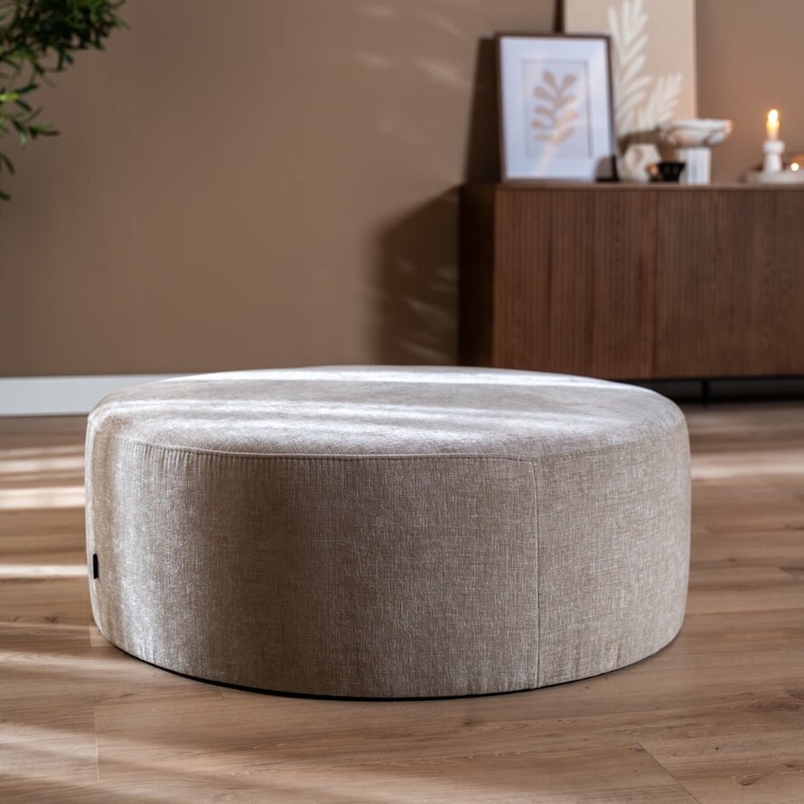 Hocker Elle rund Chenille sand ø100 cm