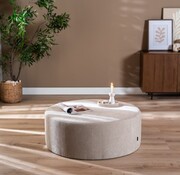 Bronx71 Hocker Blair rund Chenille beige ø100 cm