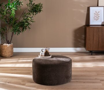 Bronx71 Hocker Blair rund Chenille braun ø70 cm