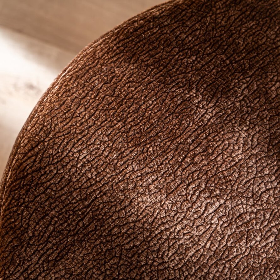 Hocker Chloe rund Chenille chocolate brown ø70 cm