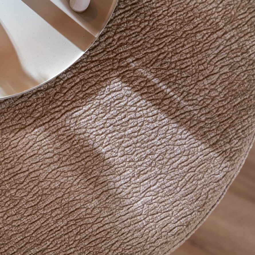 Hocker Chloe rund Chenille taupe ø70 cm