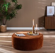 Bronx71 Hocker Chloe rund Chenille terrakotta ø100 cm
