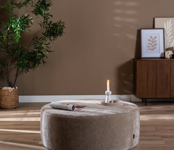 Bronx71 Hocker Chloe rund Chenille taupe ø100 cm
