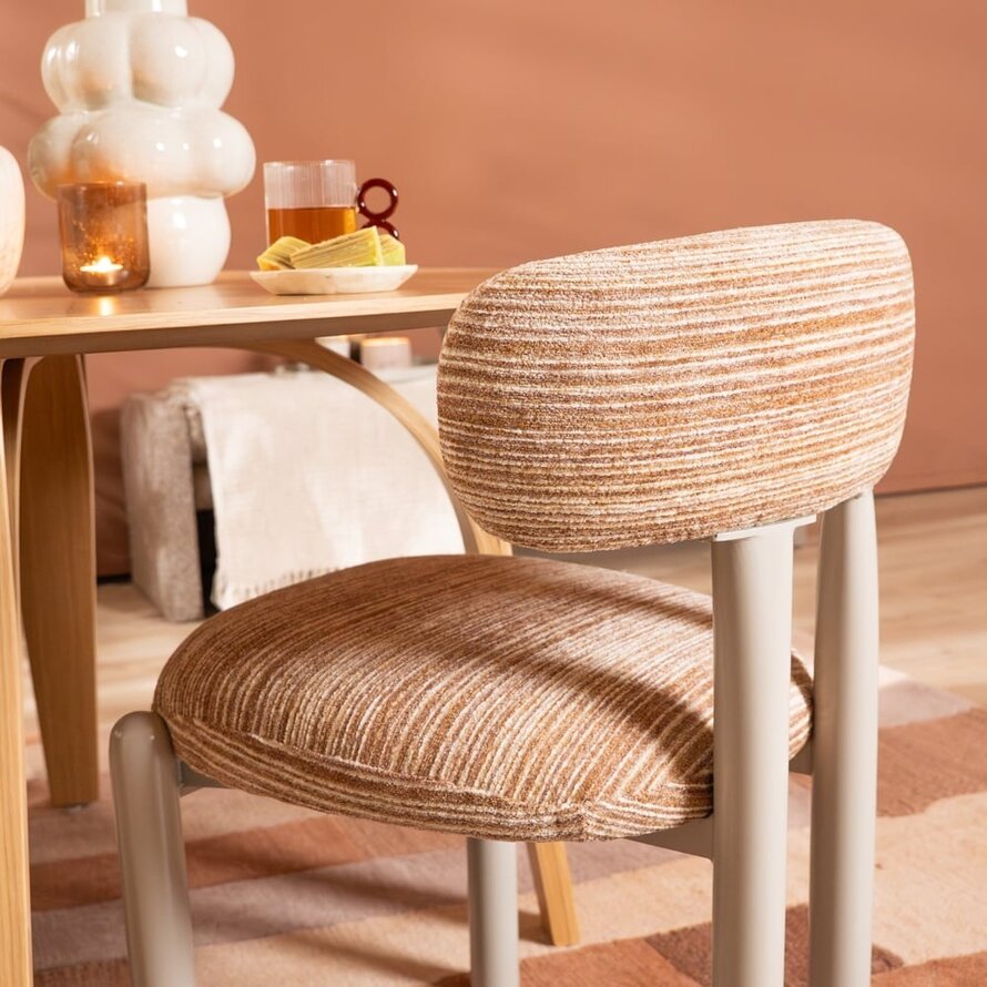 Stuhl Bolt Chenille beige/pink