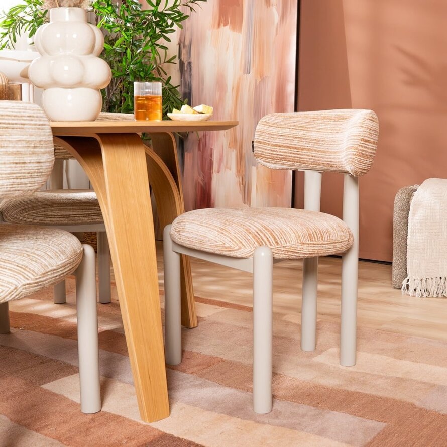 Stuhl Bolt Chenille beige/pink