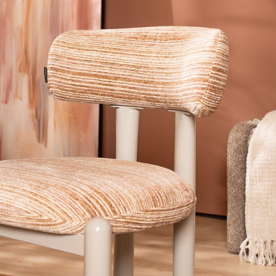 Stuhl Bolt Chenille beige/pink