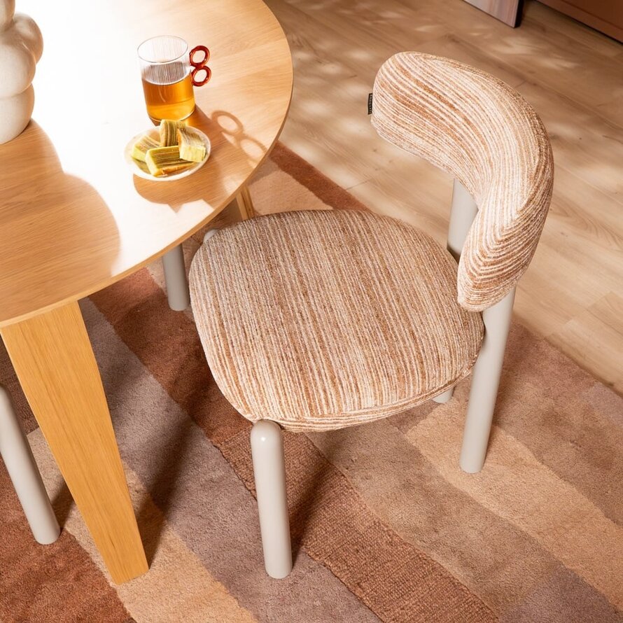 Stuhl Bolt Chenille beige/pink