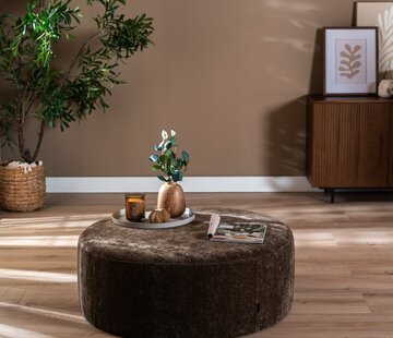 Bronx71 Hocker Elle rund Chenille mocha ø100 cm