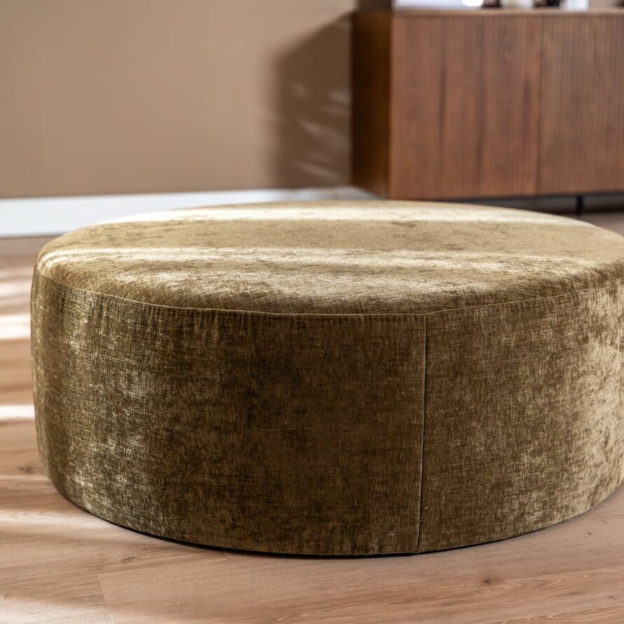 Hocker Elle rund Chenille olivgrün ø100 cm