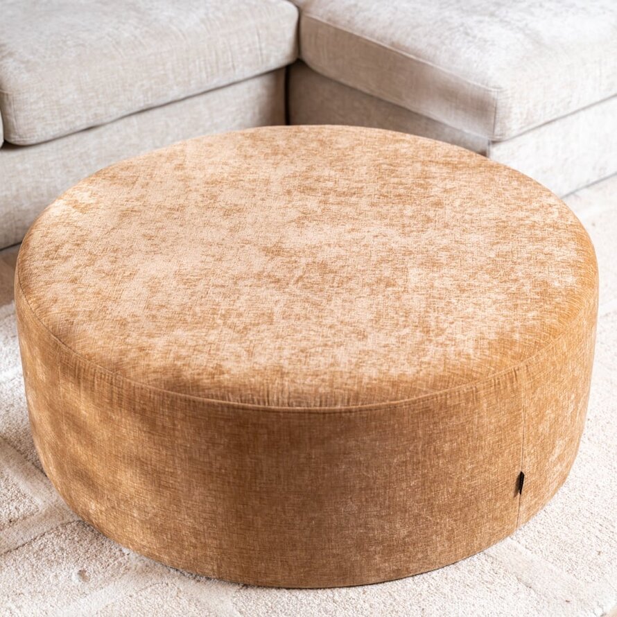 Hocker Elle rund Chenille peach Ø100 cm