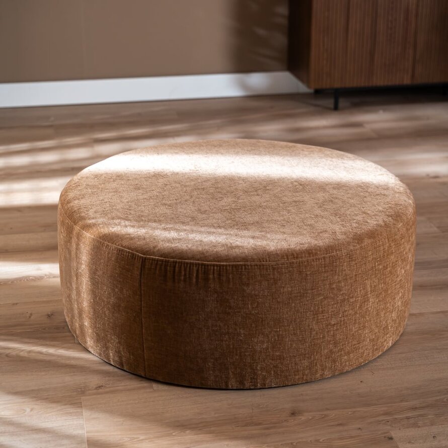 Hocker Elle rund Chenille peach Ø100 cm