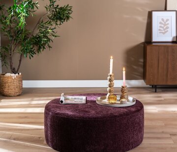 Bronx71 Hocker Elle rund Chenille lila ø100 cm